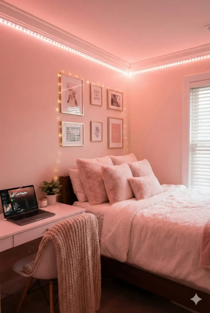 led cozy aesthetic room